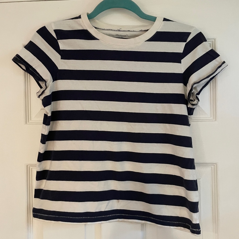 Madewell Kids Navy and White Striped Tee